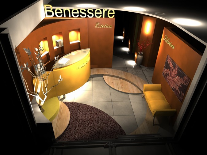 Les architectes, modèles d'architecture projet rendu 3D textures sur Syncronia  centro estetico, réalisé parClaudio Camporese