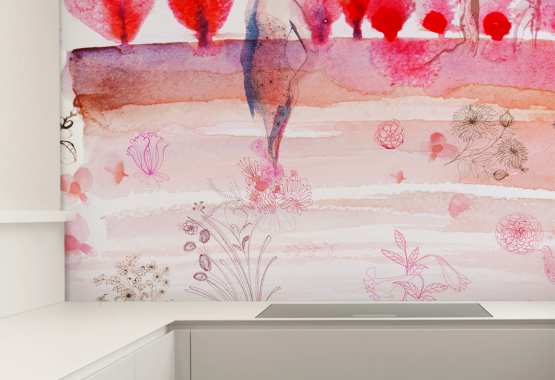 Watercolor and Cherry Blossom - Nunaces WallPepper®/Group-Download BIM ...